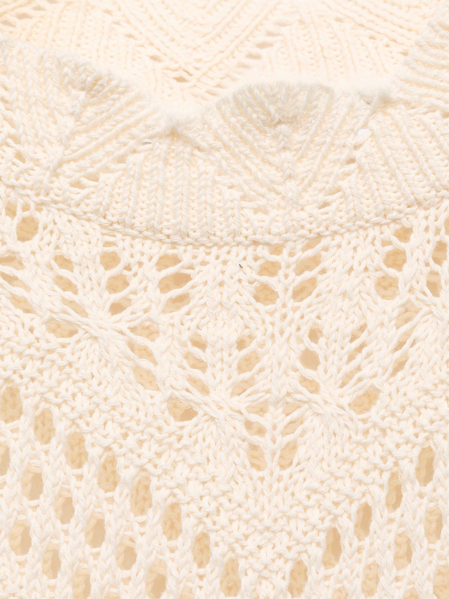 Product image 7 of 7, which shows Mango Espina Open Knit Jumper, Natural White, XS