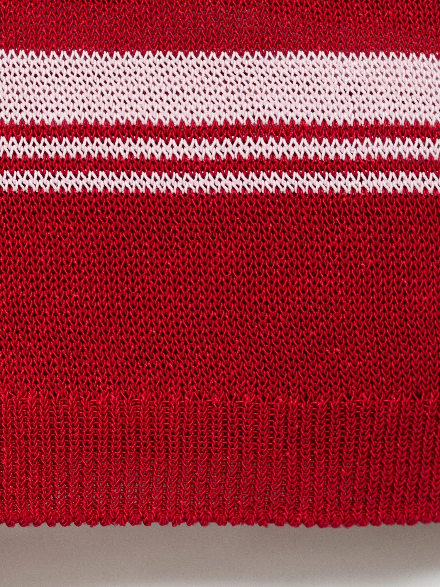 Product image 5 of 8, which shows Mango Polito Stripe Knit Top, Red, XS