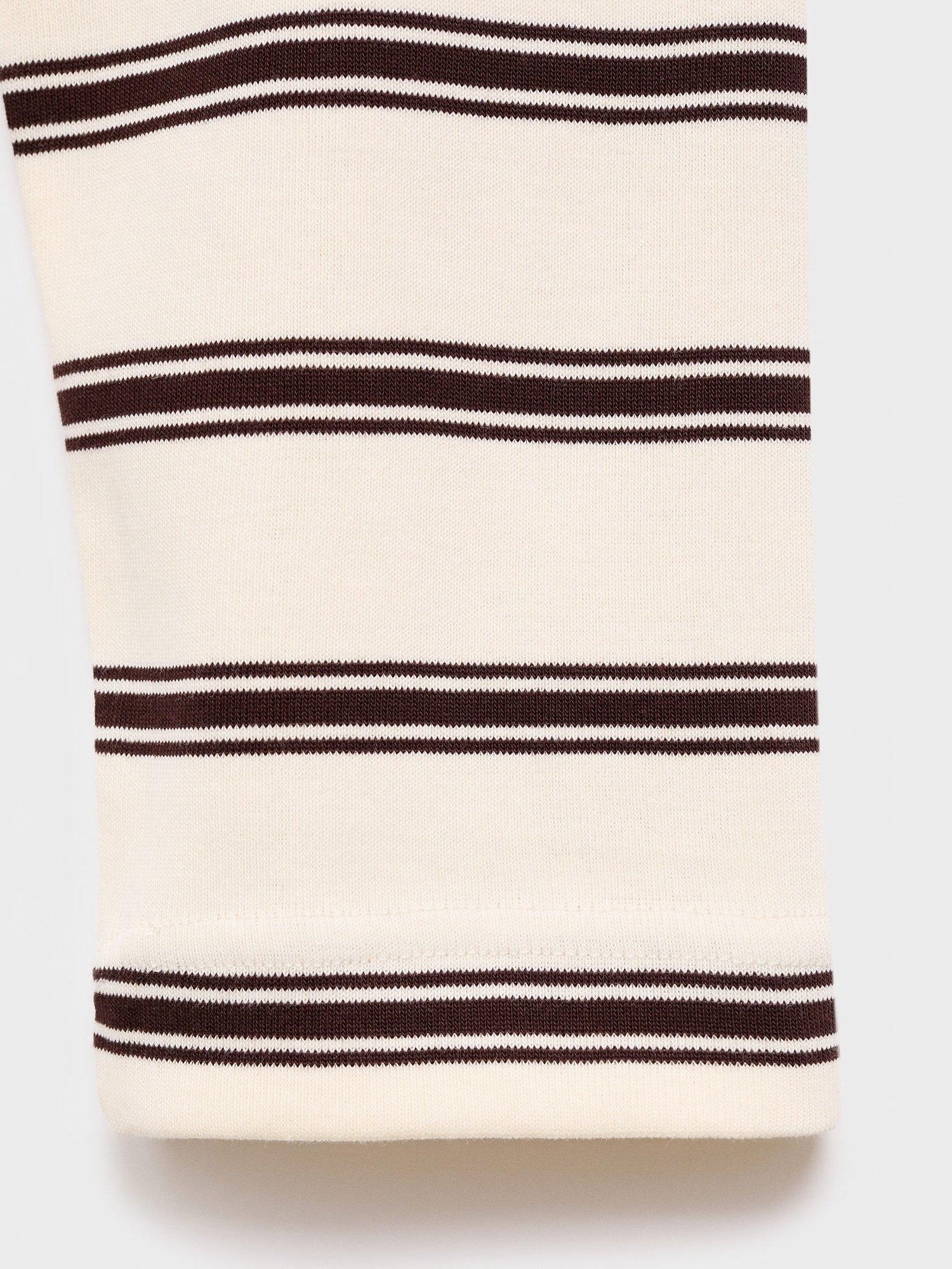 Product image 5 of 7, which shows Mango Timothee Stripe Jersey Top, Natural White, XXS