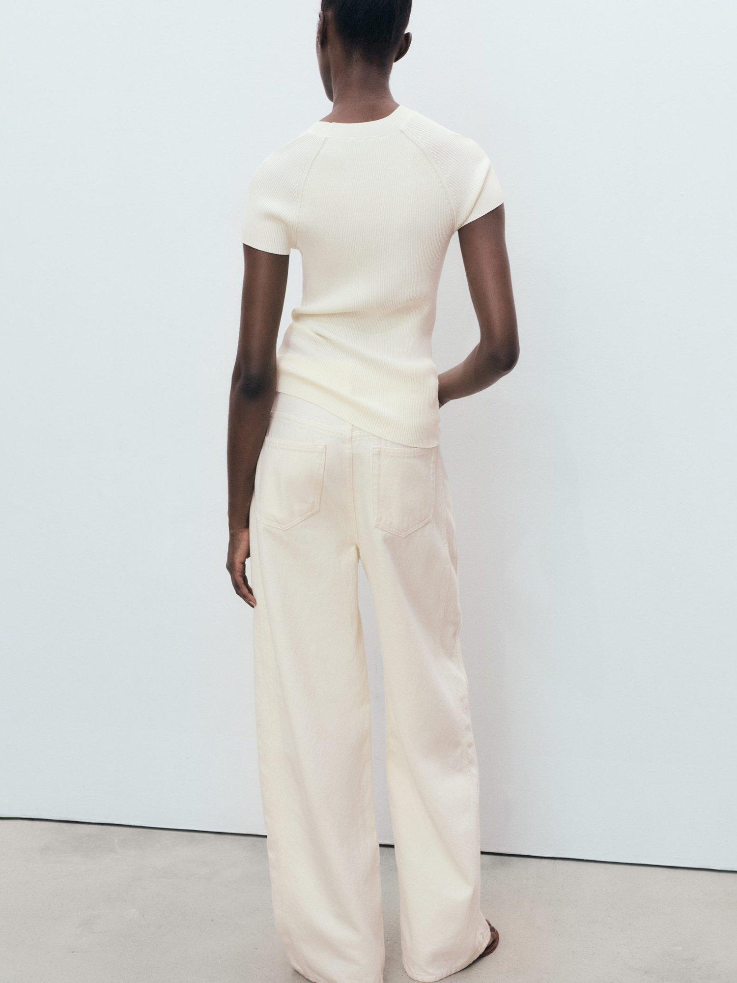 Product image 4 of 7, which shows Mango Tulipa Knit Top, Natural White, L