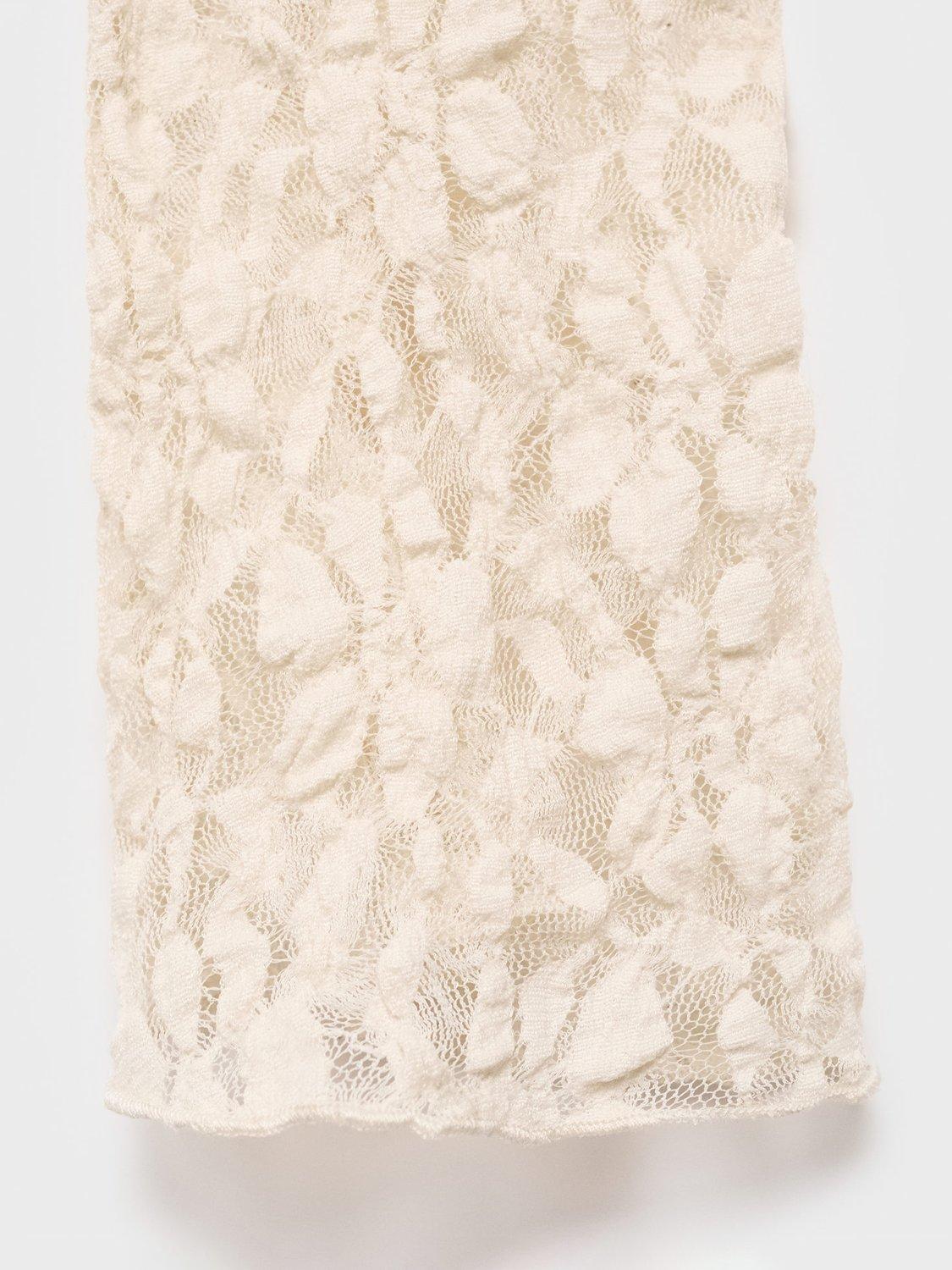 Product image 5 of 6, which shows Mango Castell Ruffle Long Sleeve Top, Natural White, S