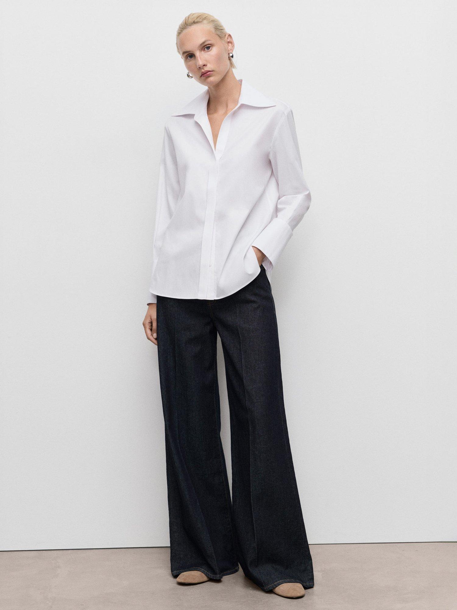 Product image 2 of 7, which shows Mango Chyny Long Sleeve Shirt, Natural White, 12