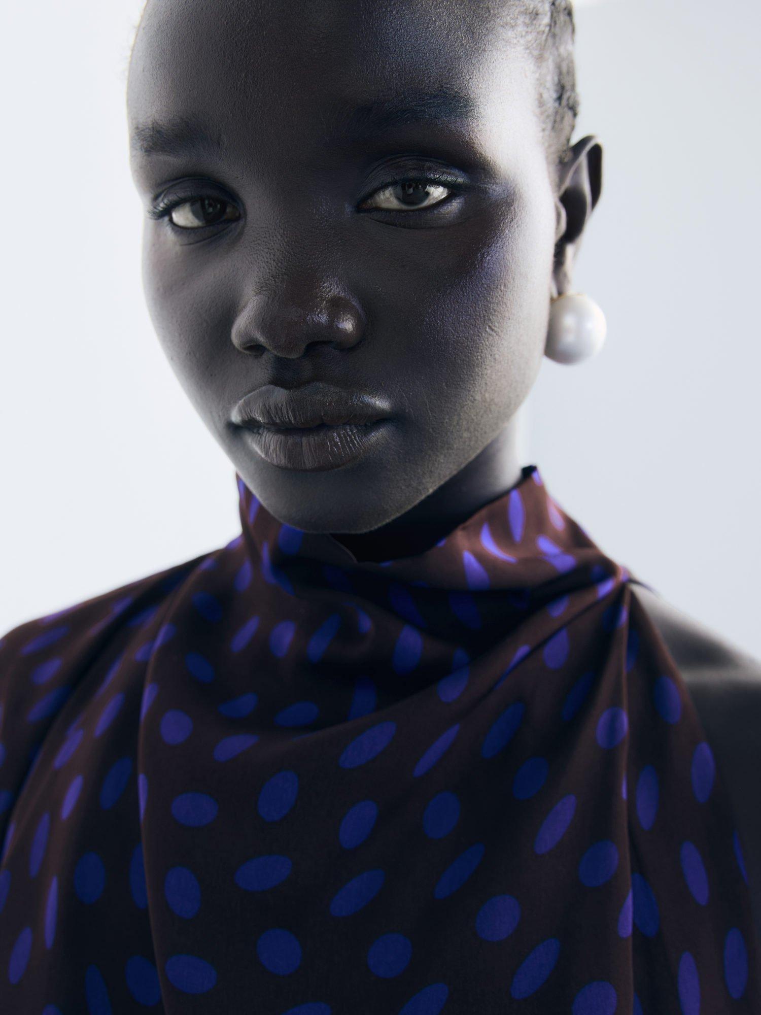 Product image 6 of 7, which shows Mango Deepy Polka Dot Sleeveless Top, Brown, 10