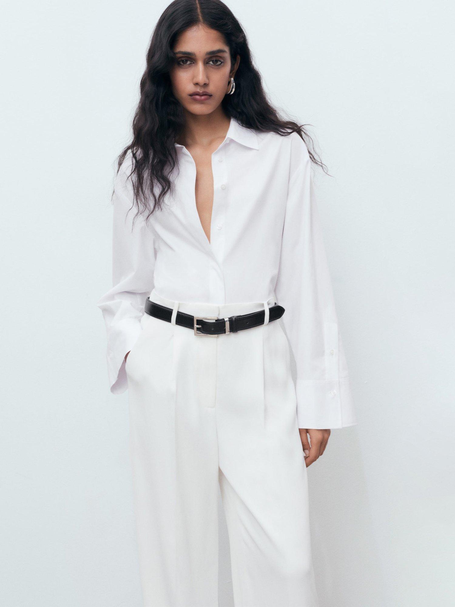 Mango Gigi Long Sleeve Shirt, Natural White