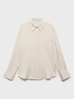 Mango Ideale Long Sleeve Shirt, Natural White, Natural White