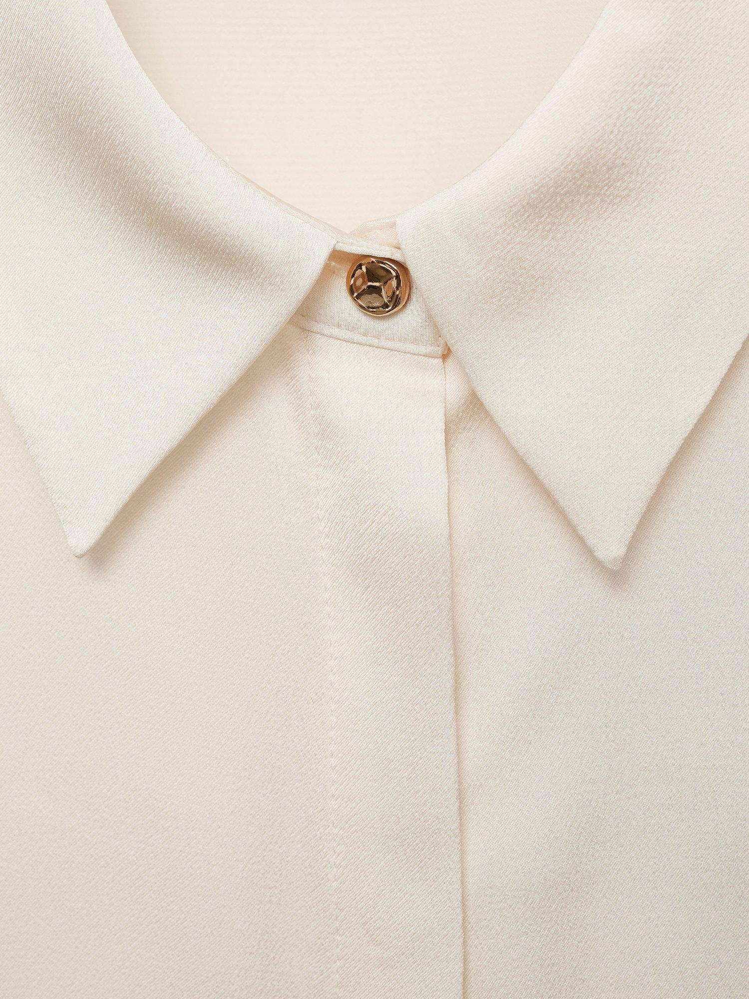 Product image 8 of 8, which shows Mango Ideale Long Sleeve Shirt, Natural White, 10