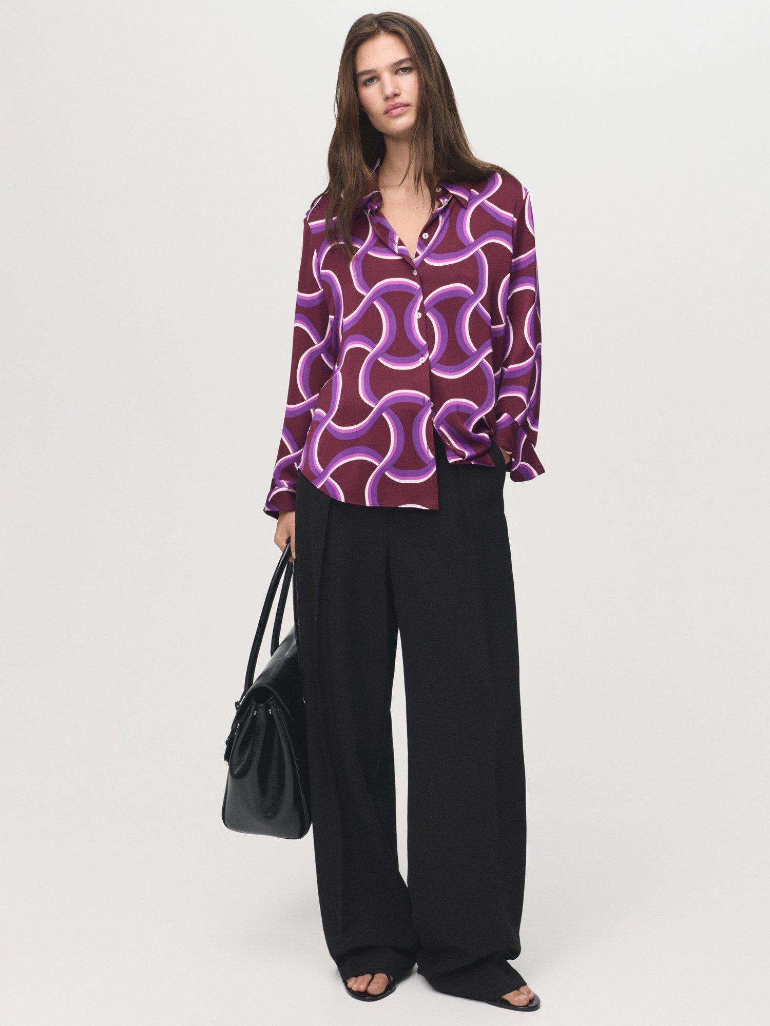 Product image 2 of 8, which shows Mango Ideale Swirl Shirt, Medium Purple, 10