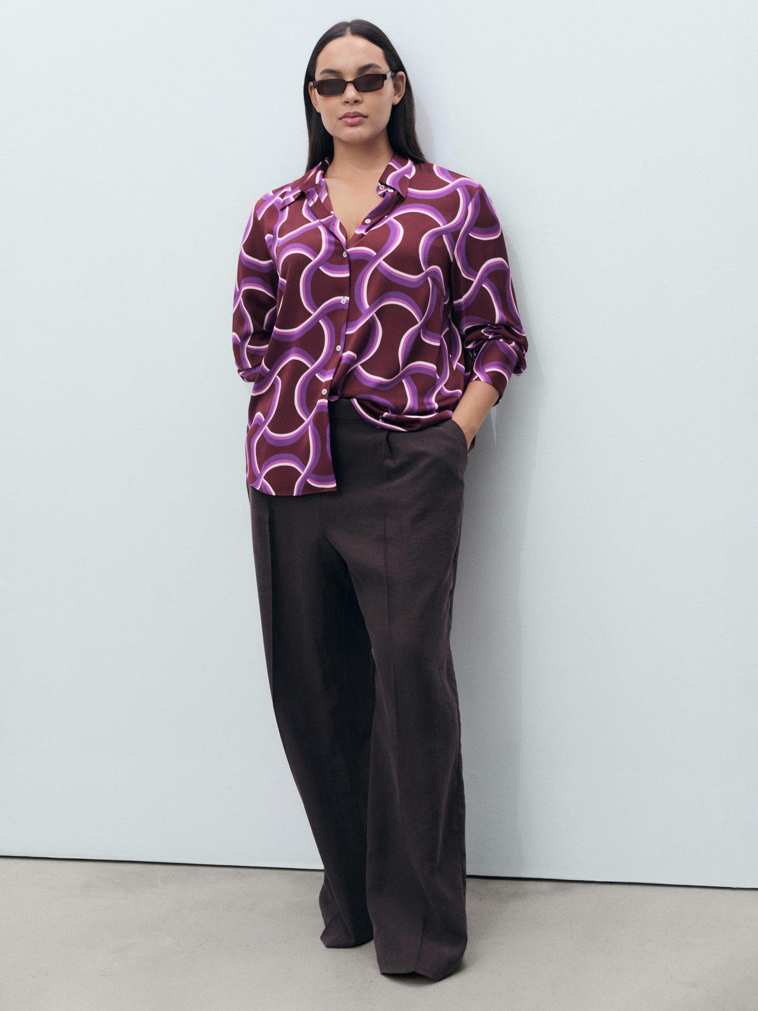 Product image 7 of 8, which shows Mango Ideale Swirl Shirt, Medium Purple, 10