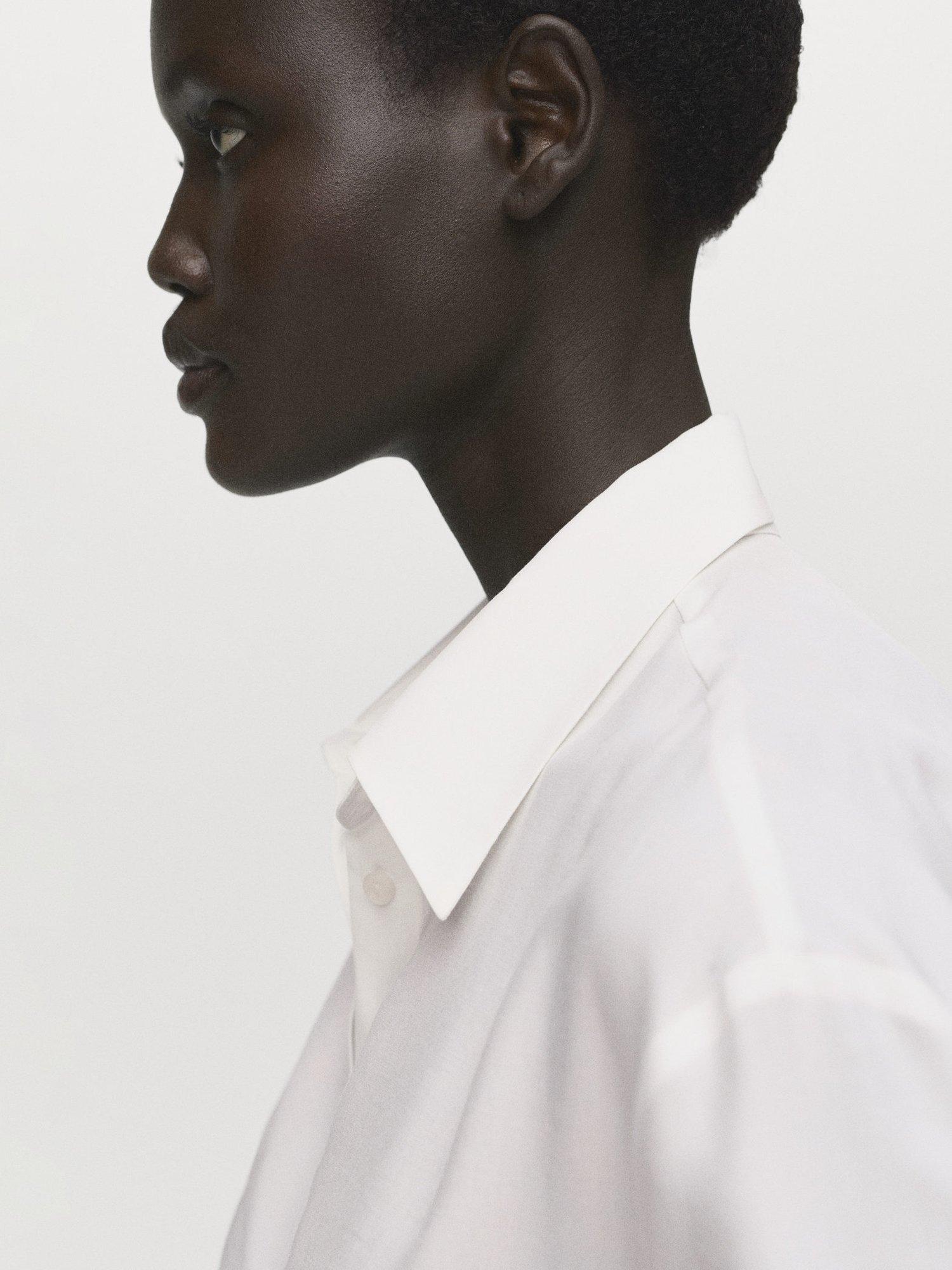 Product image 6 of 8, which shows Mango Lima Long Sleeve Shirt, Natural White, 4