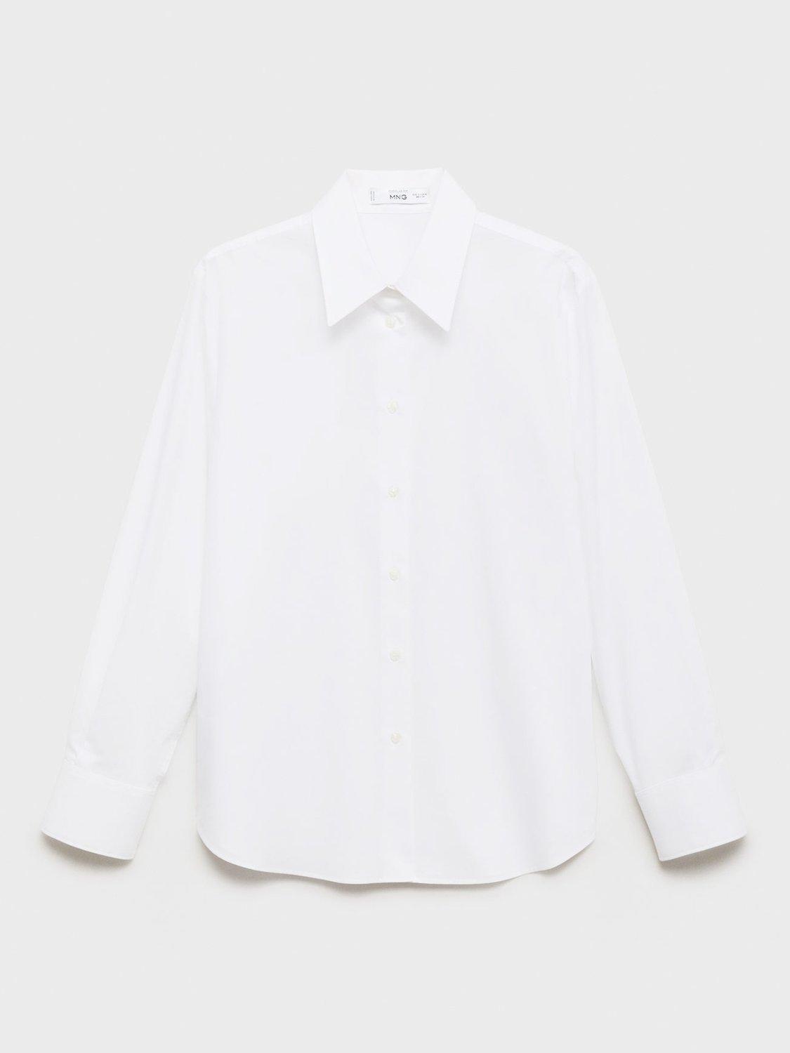 Product image 3 of 9, which shows Mango Regu Long Sleeve Shirt, Natural White, 10