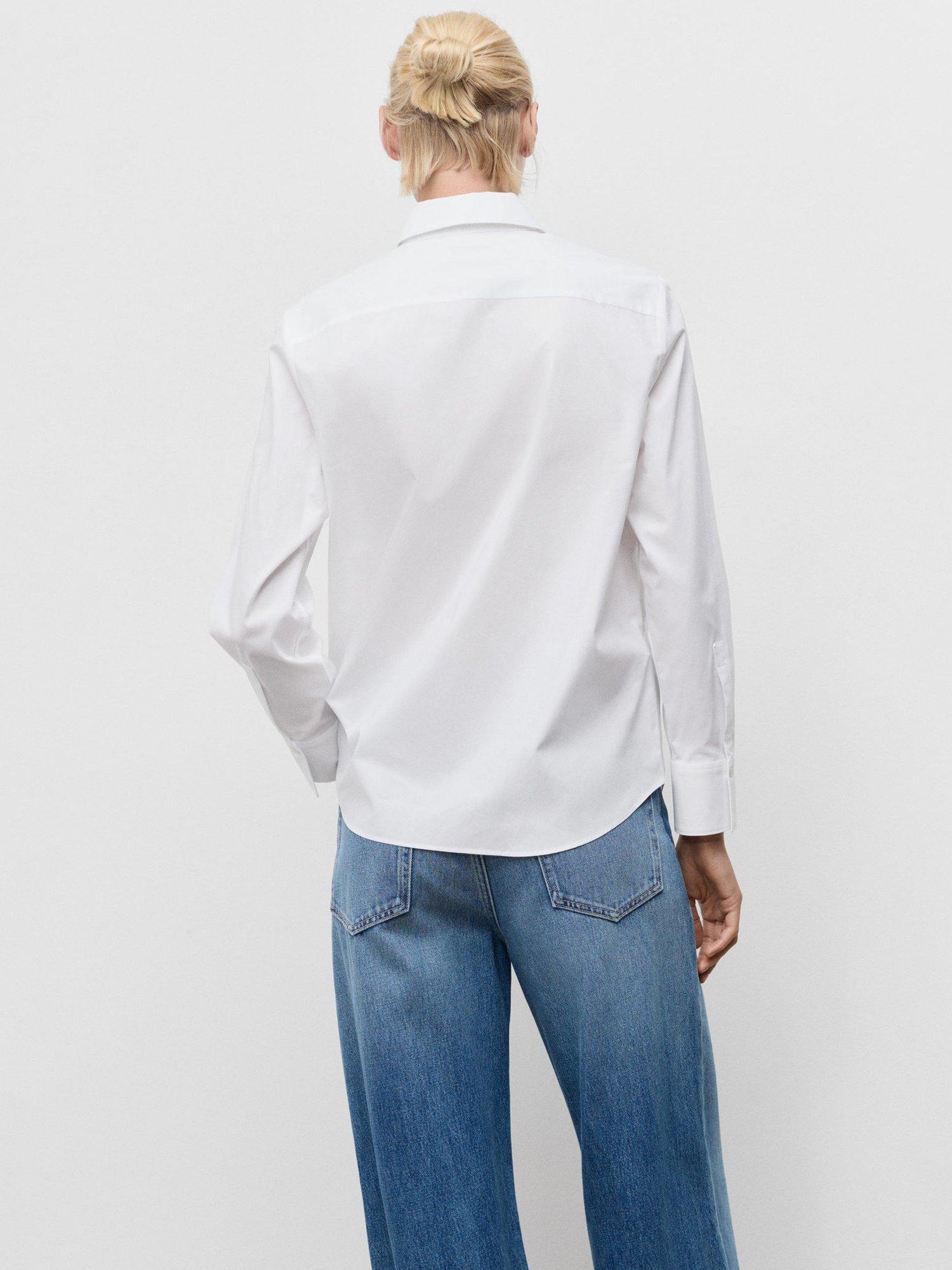 Product image 4 of 9, which shows Mango Regu Long Sleeve Shirt, Natural White, 10