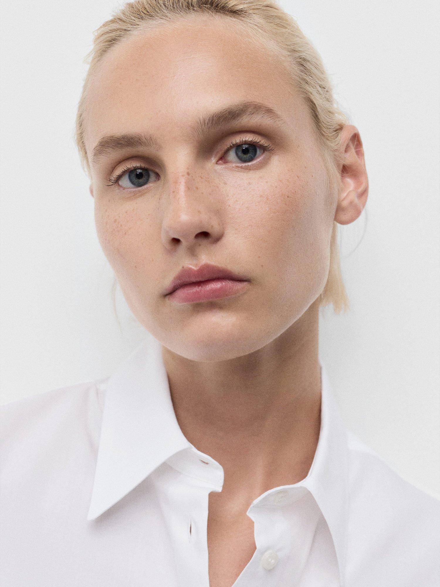 Product image 6 of 9, which shows Mango Regu Long Sleeve Shirt, Natural White, 10