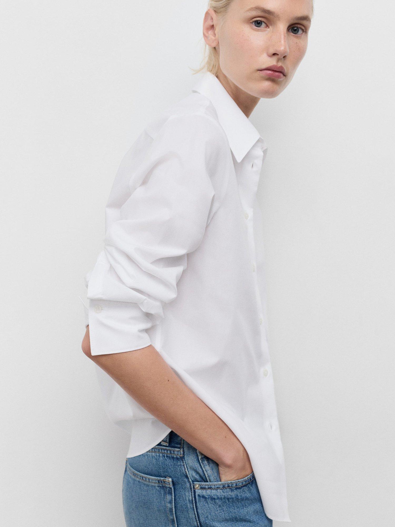 Product image 7 of 9, which shows Mango Regu Long Sleeve Shirt, Natural White, 10