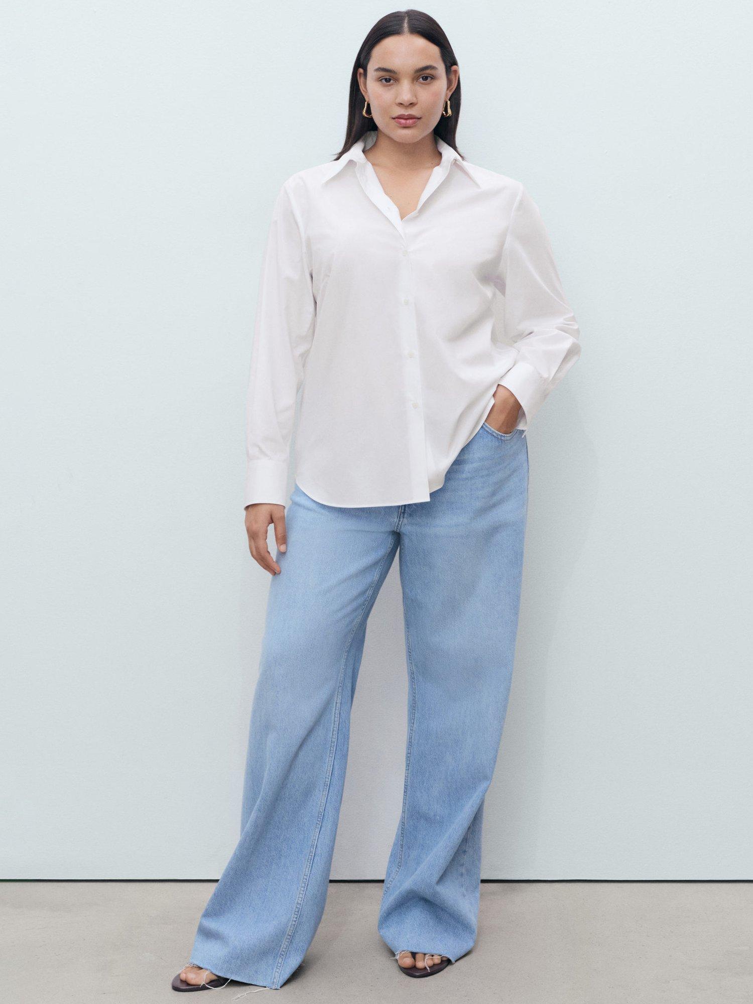 Product image 8 of 9, which shows Mango Regu Long Sleeve Shirt, Natural White, 10