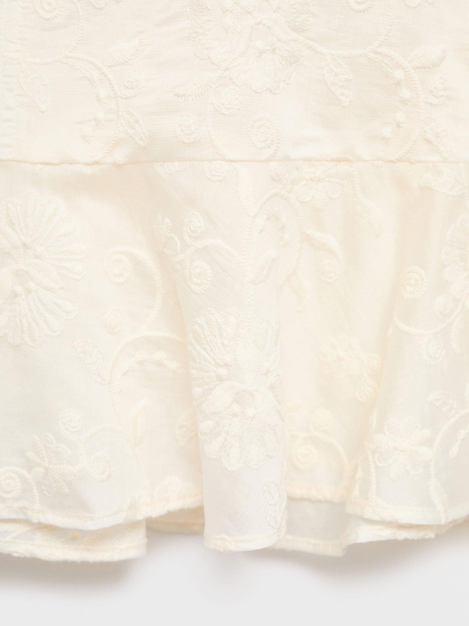 Product image 5 of 7, which shows Mango Vivienne Embroidered Blouse, Natural White, 6