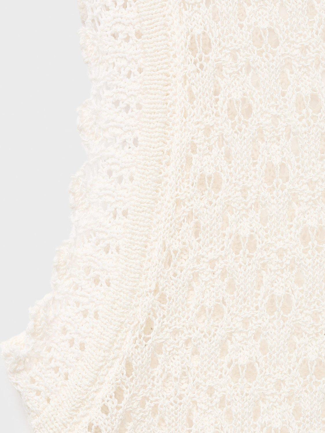 Product image 5 of 8, which shows Mango Atenas Crochet Knit Top, Natural White, S