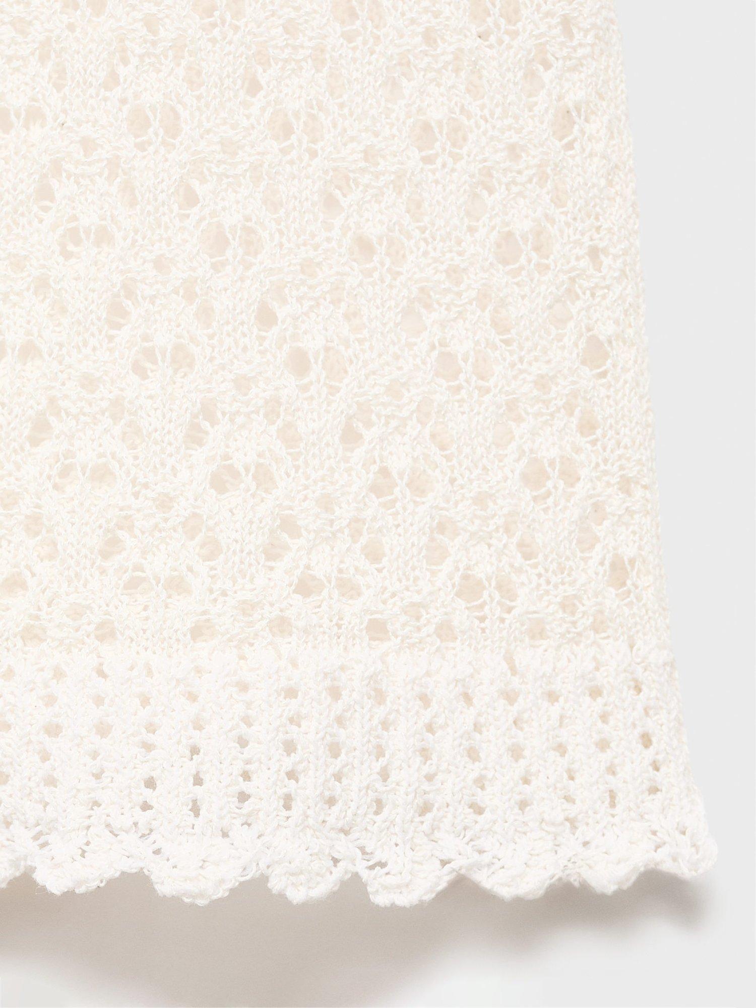Product image 8 of 8, which shows Mango Atenas Crochet Knit Top, Natural White, S