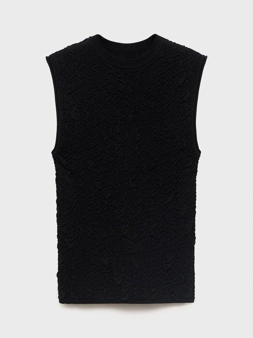 Product image 3 of 8, which shows Mango Brain Sleeveless Top, Black, L
