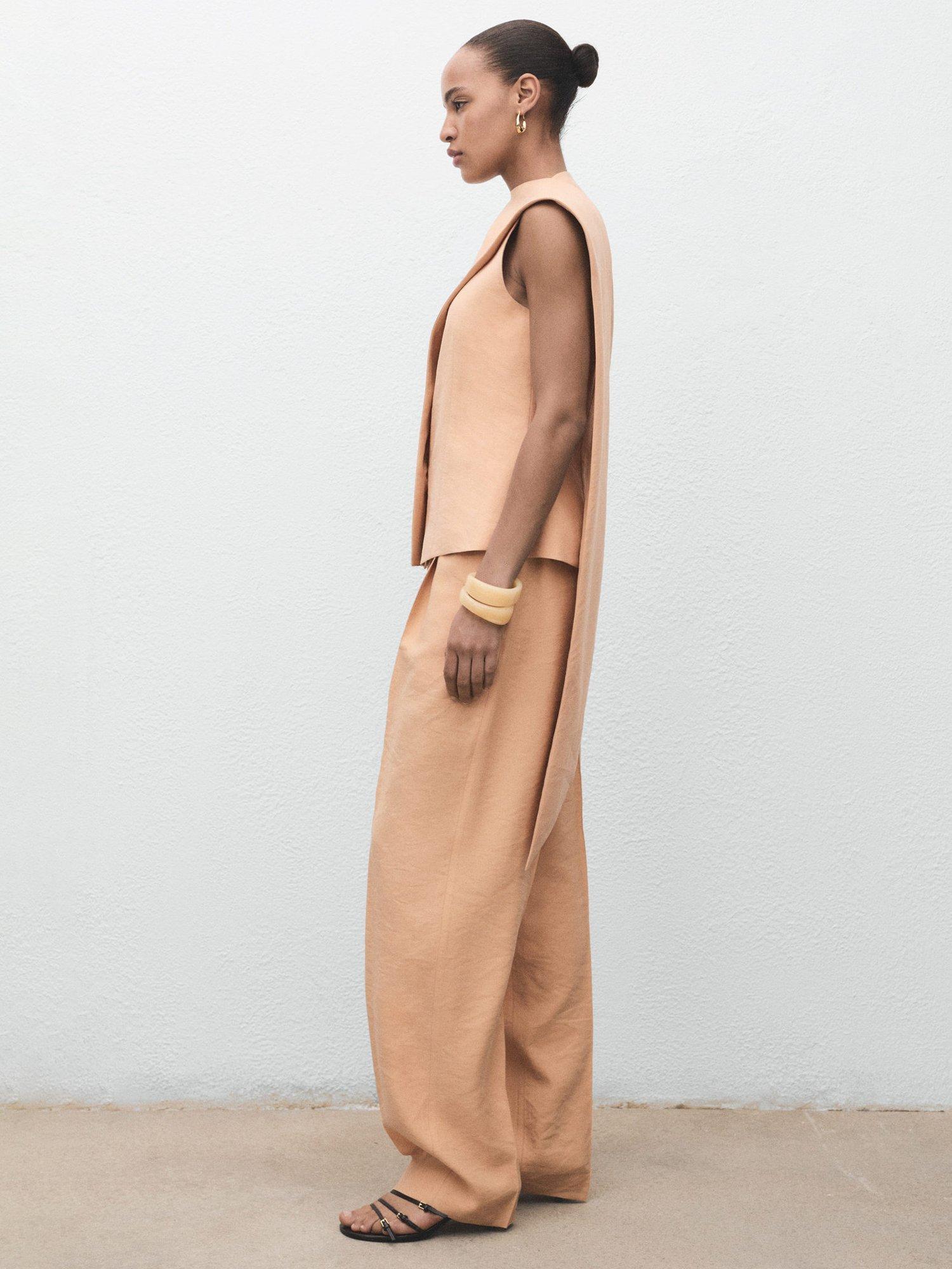 Product image 2 of 7, which shows Mango Cristy Scarf Detail Top, Pastel Pink, L