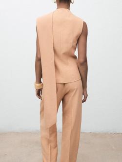 Mango Cristy Scarf Detail Top, Pastel Pink - view 2, Pastel Pink