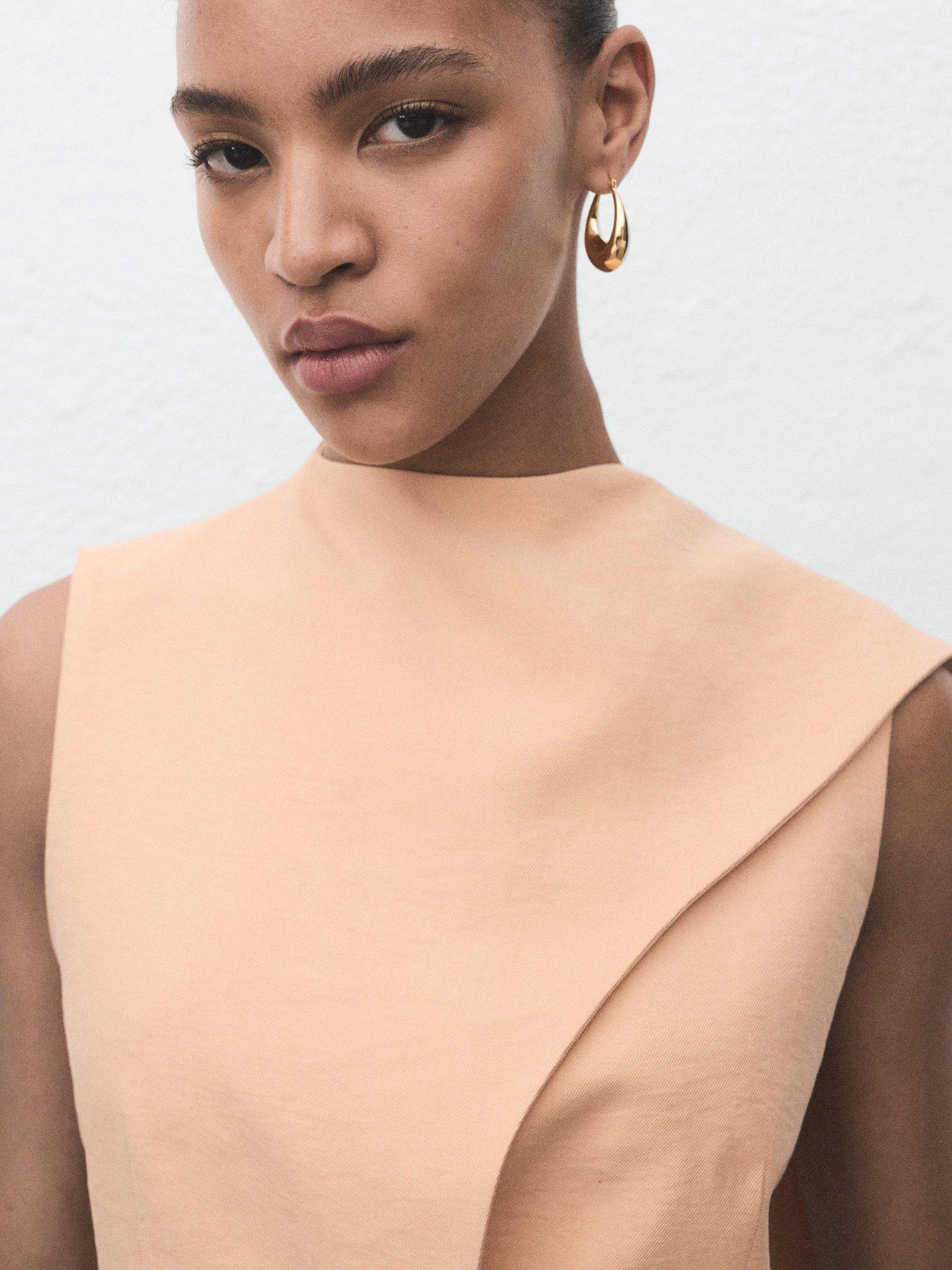 Product image 6 of 7, which shows Mango Cristy Scarf Detail Top, Pastel Pink, L