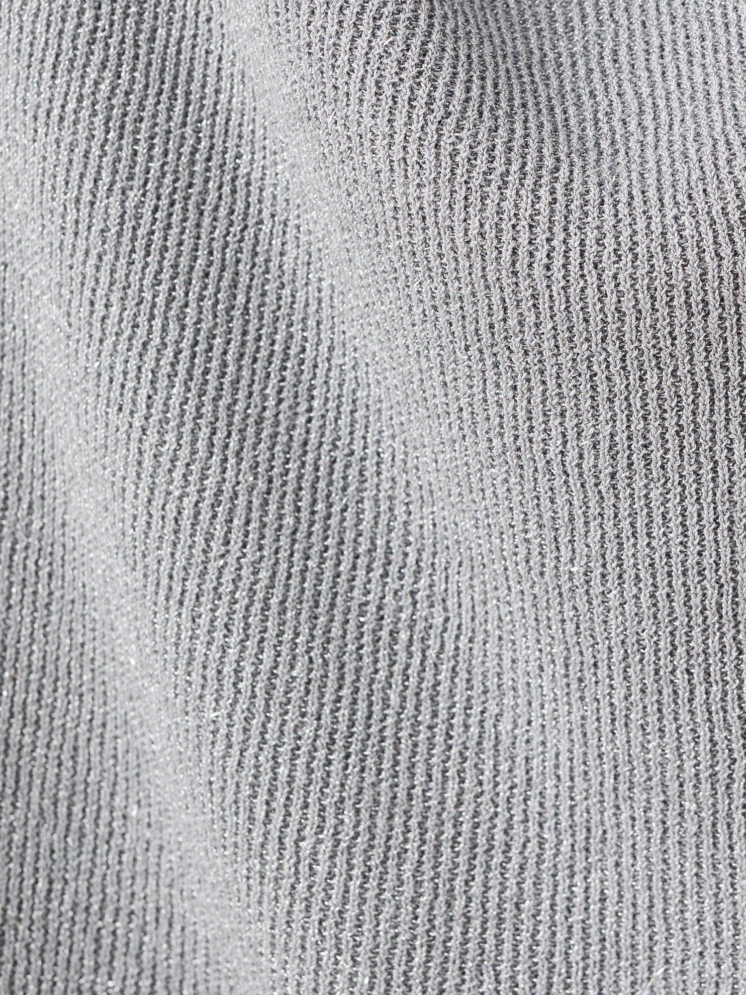 Product image 5 of 7, which shows Mango Lilus Drape Neck Top, Silver, M