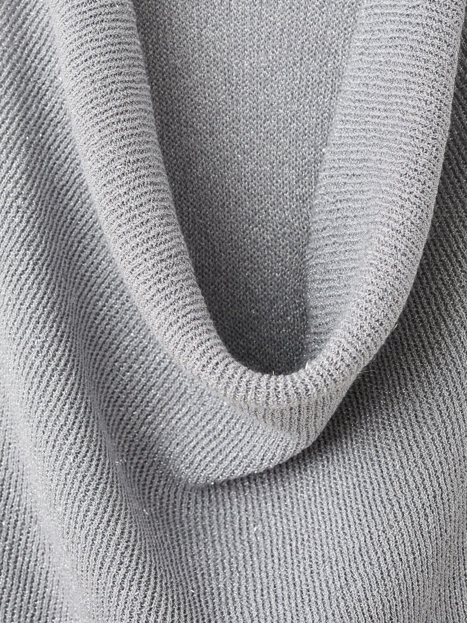 Product image 7 of 7, which shows Mango Lilus Drape Neck Top, Silver, M