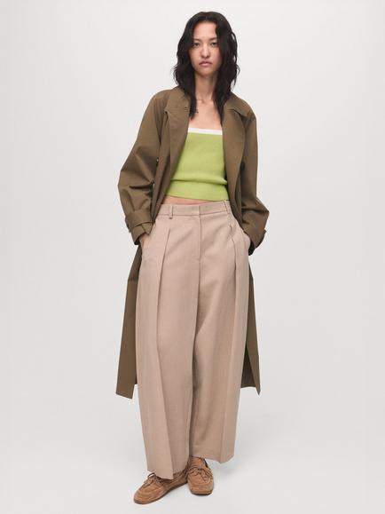Mango Moji Colour Contrast Strappy Top, Green - view 2, Green