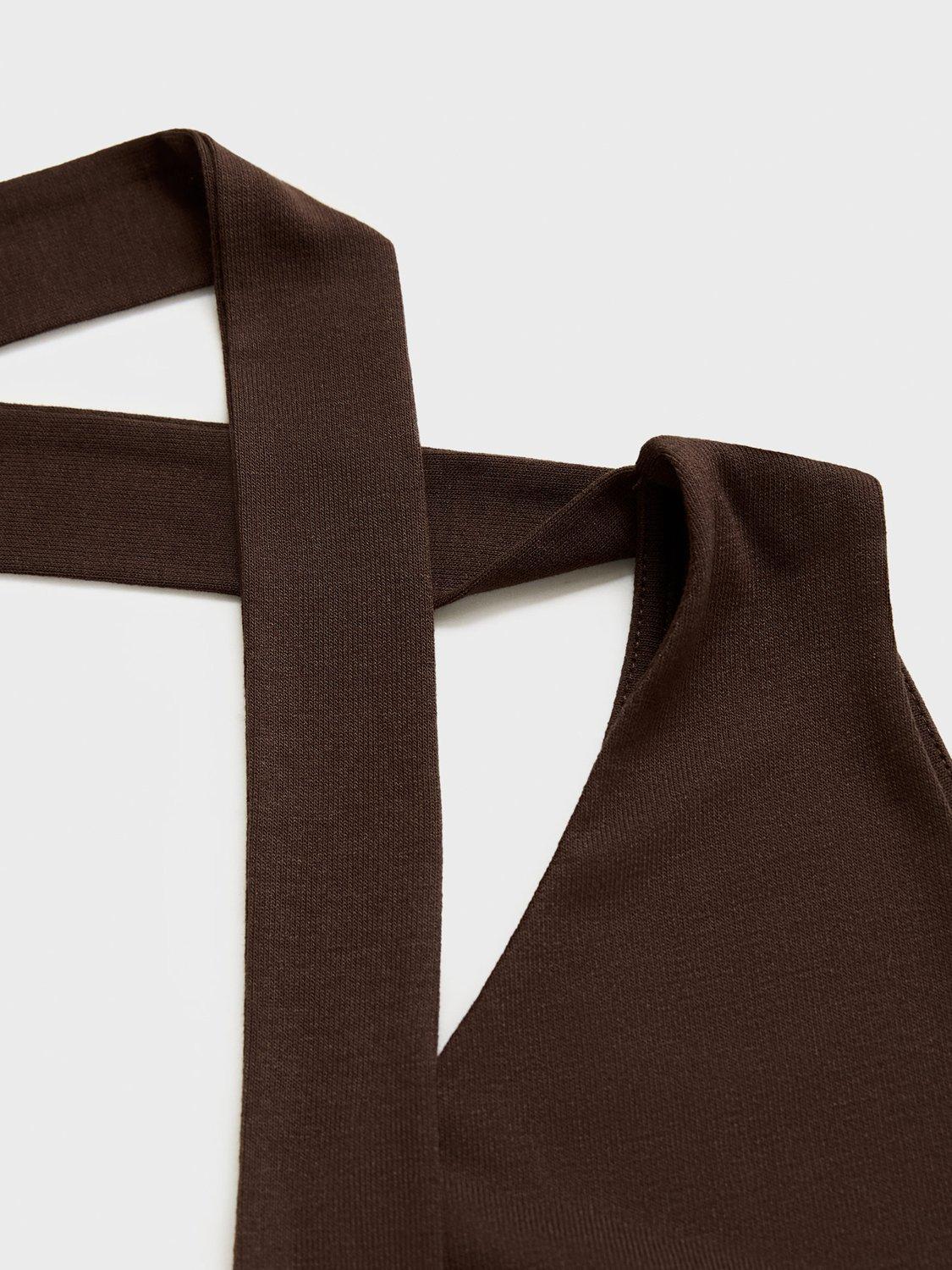 Product image 5 of 8, which shows Mango Salome Asymmetric Top, Brown, XL