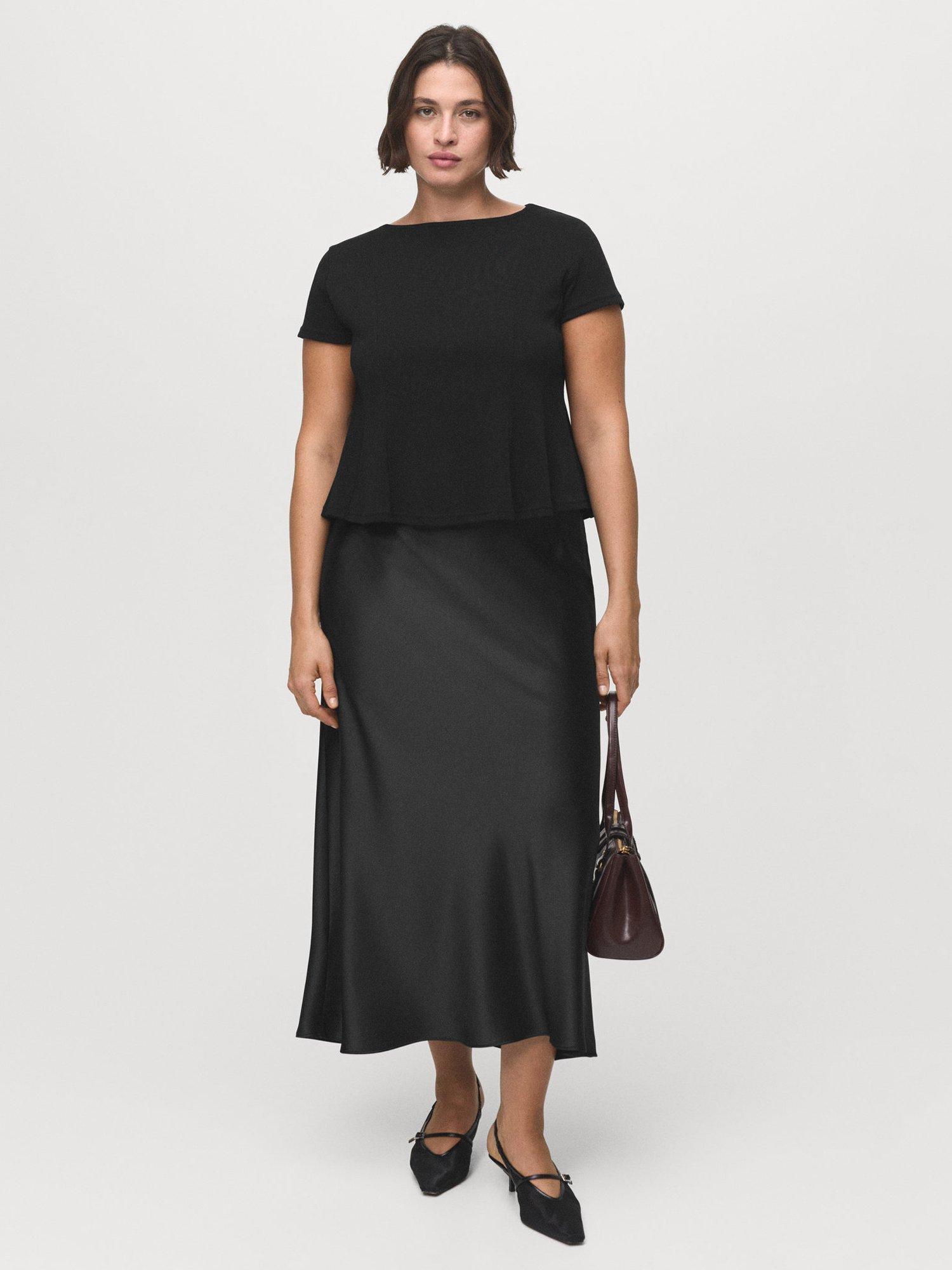 Product image 8 of 9, which shows Mango Sandri Cropped T-Shirt, Black, XXXL