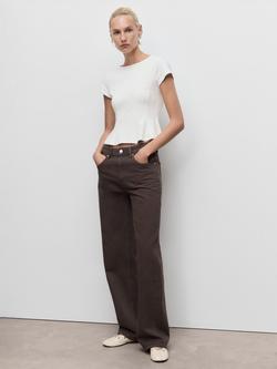 Mango Sandri Cropped T-Shirt, White