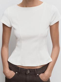 Mango Sandri Cropped T-Shirt - view 2, White