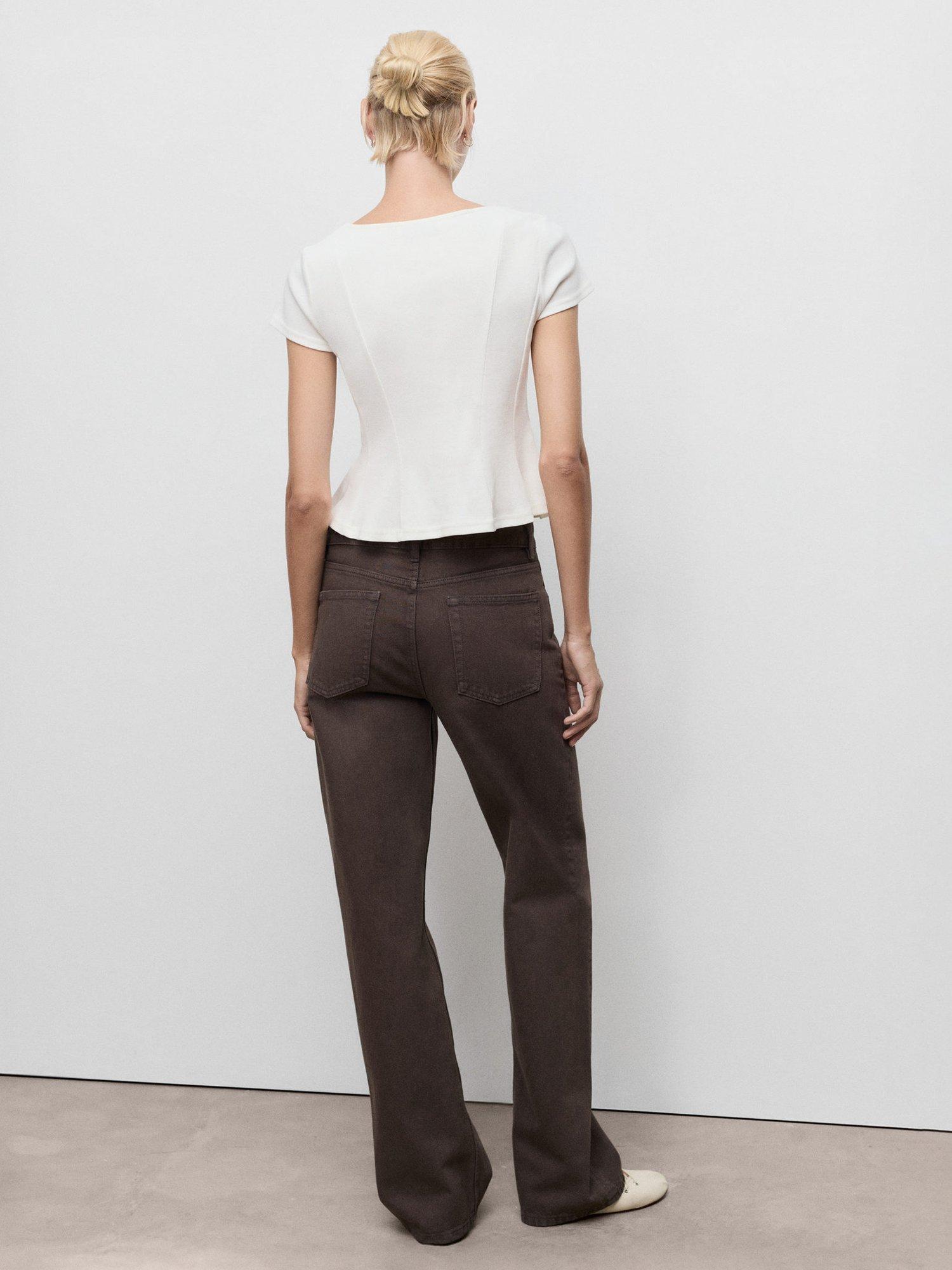 Product image 4 of 8, which shows Mango Sandri Cropped T-Shirt, White, XXS