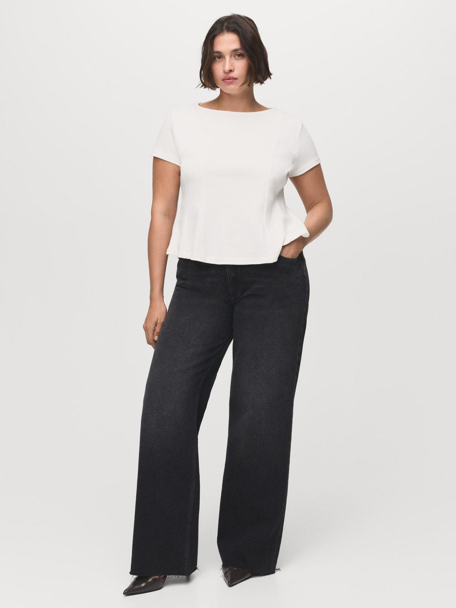Product image 7 of 8, which shows Mango Sandri Cropped T-Shirt, White, XXS