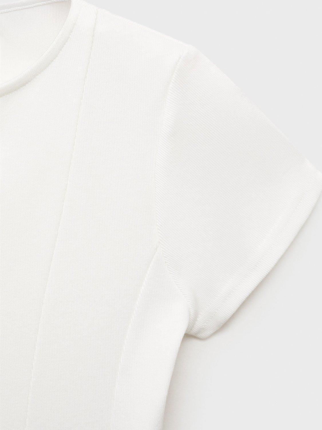 Product image 8 of 8, which shows Mango Sandri Cropped T-Shirt, White, XXS
