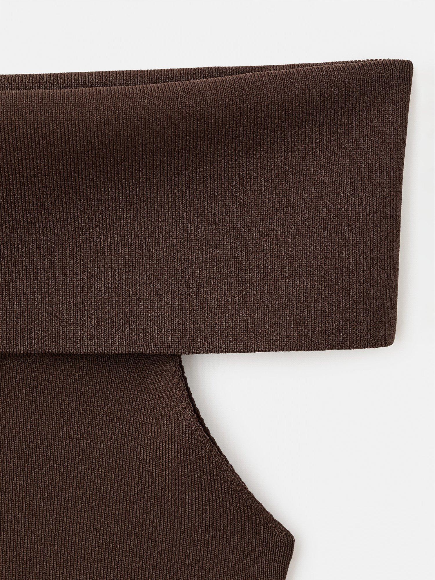 Product image 8 of 8, which shows Mango Sesete Bandeau Knit Top, Dark Brown, L