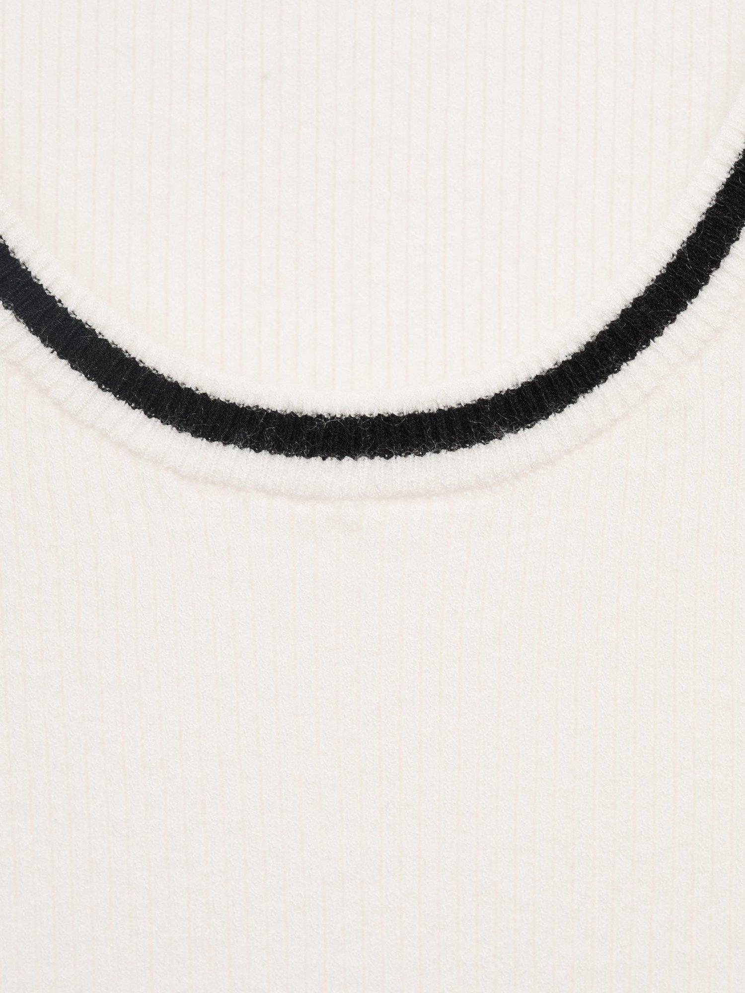 Product image 5 of 7, which shows Mango Shadow Colour Contrast Vest Top, Natural White, M