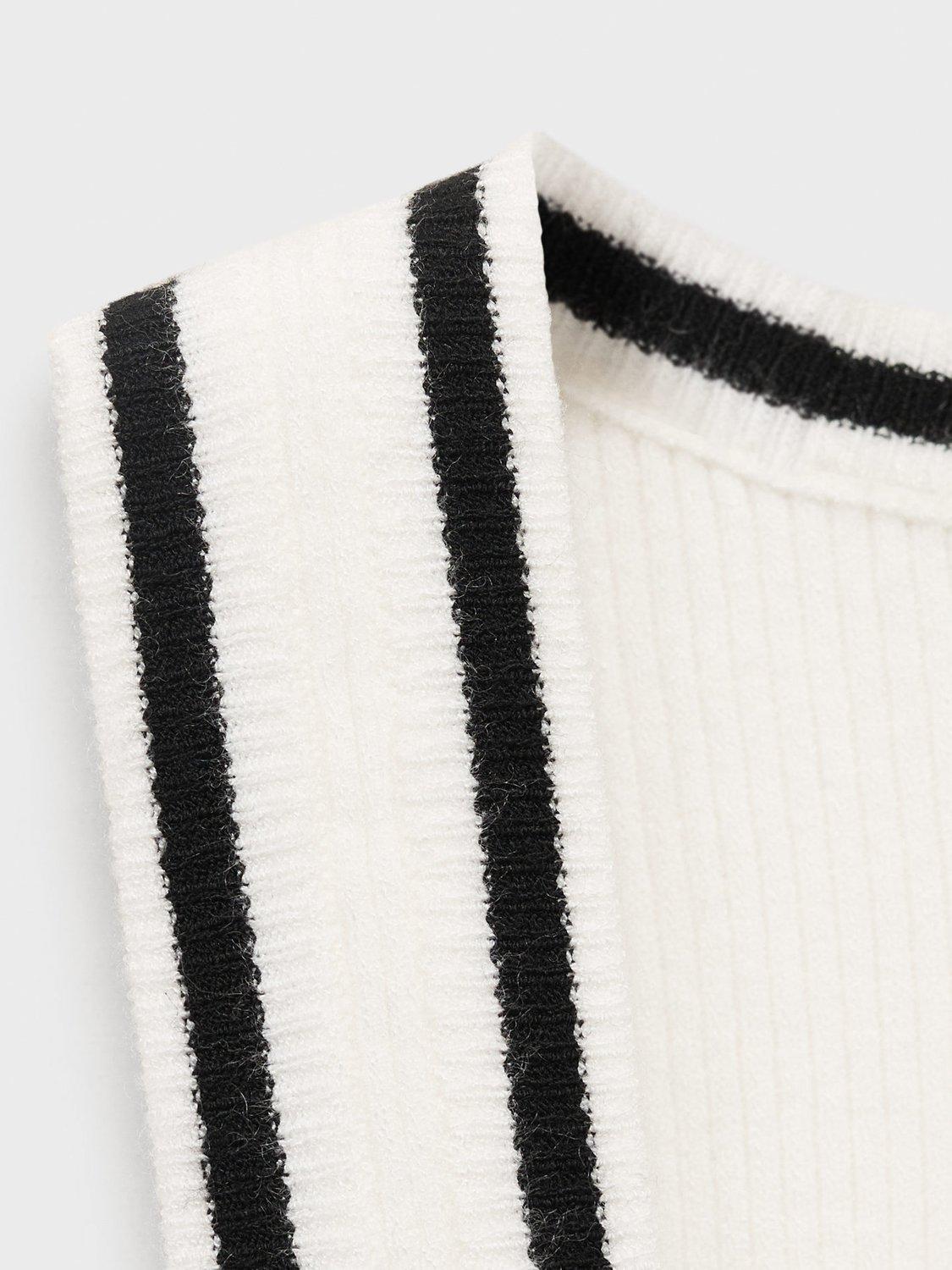 Product image 7 of 7, which shows Mango Shadow Colour Contrast Vest Top, Natural White, M