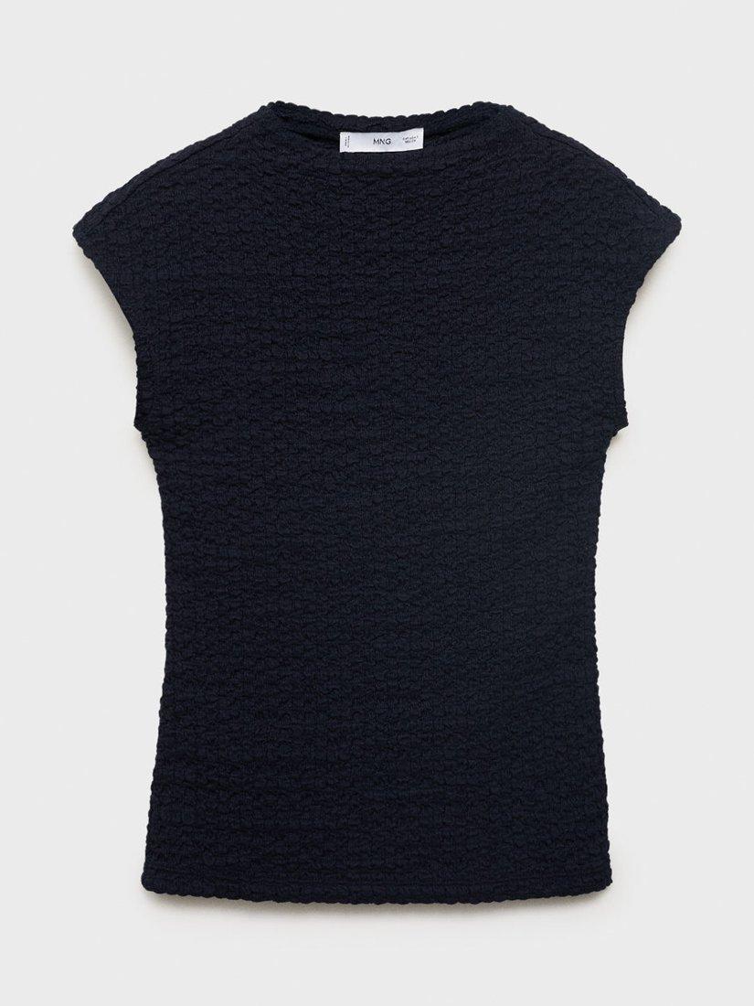 Product image 3 of 8, which shows Mango Turi Crepe Top, Navy, 5XL