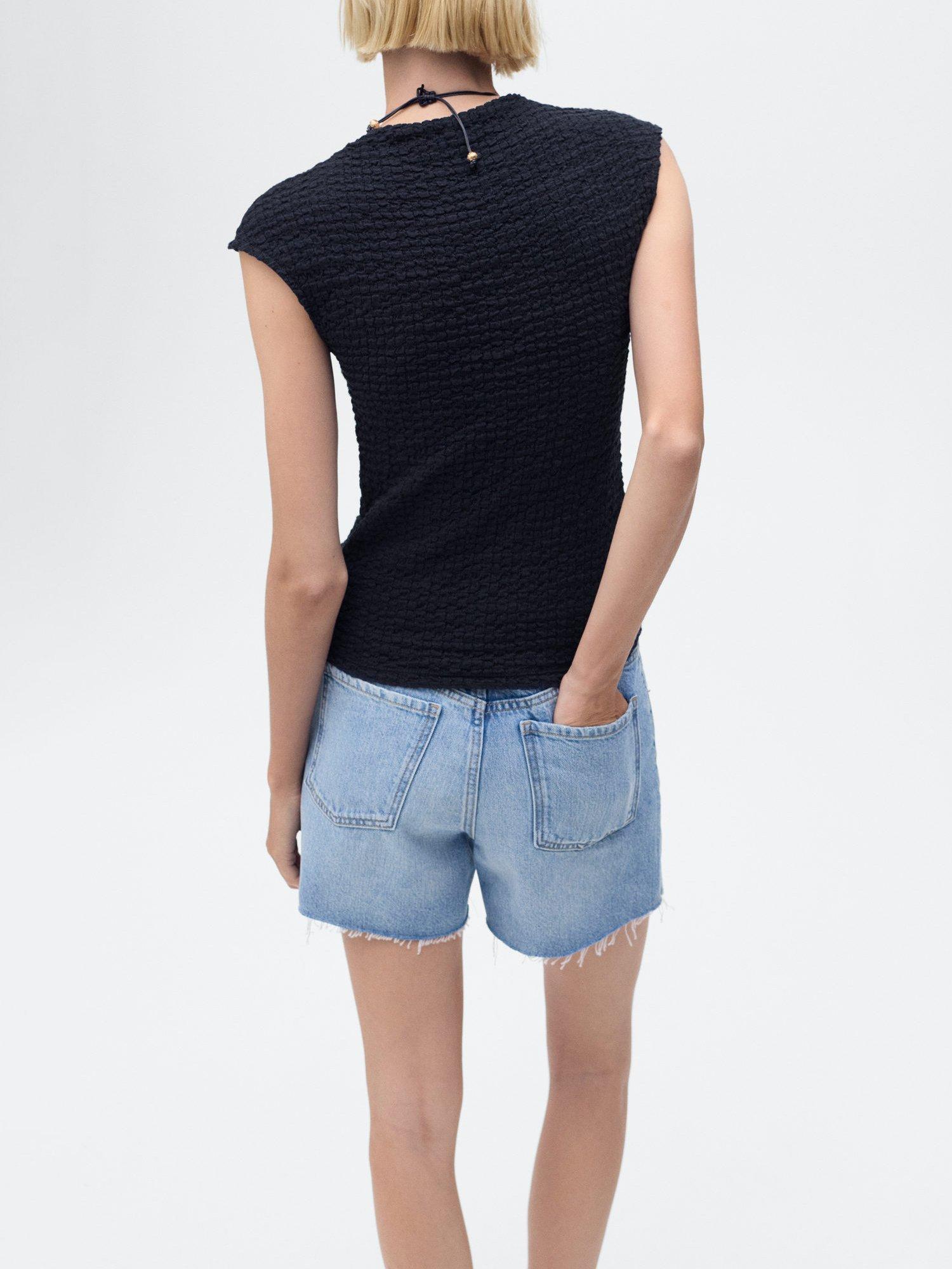 Product image 4 of 8, which shows Mango Turi Crepe Top, Navy, 5XL