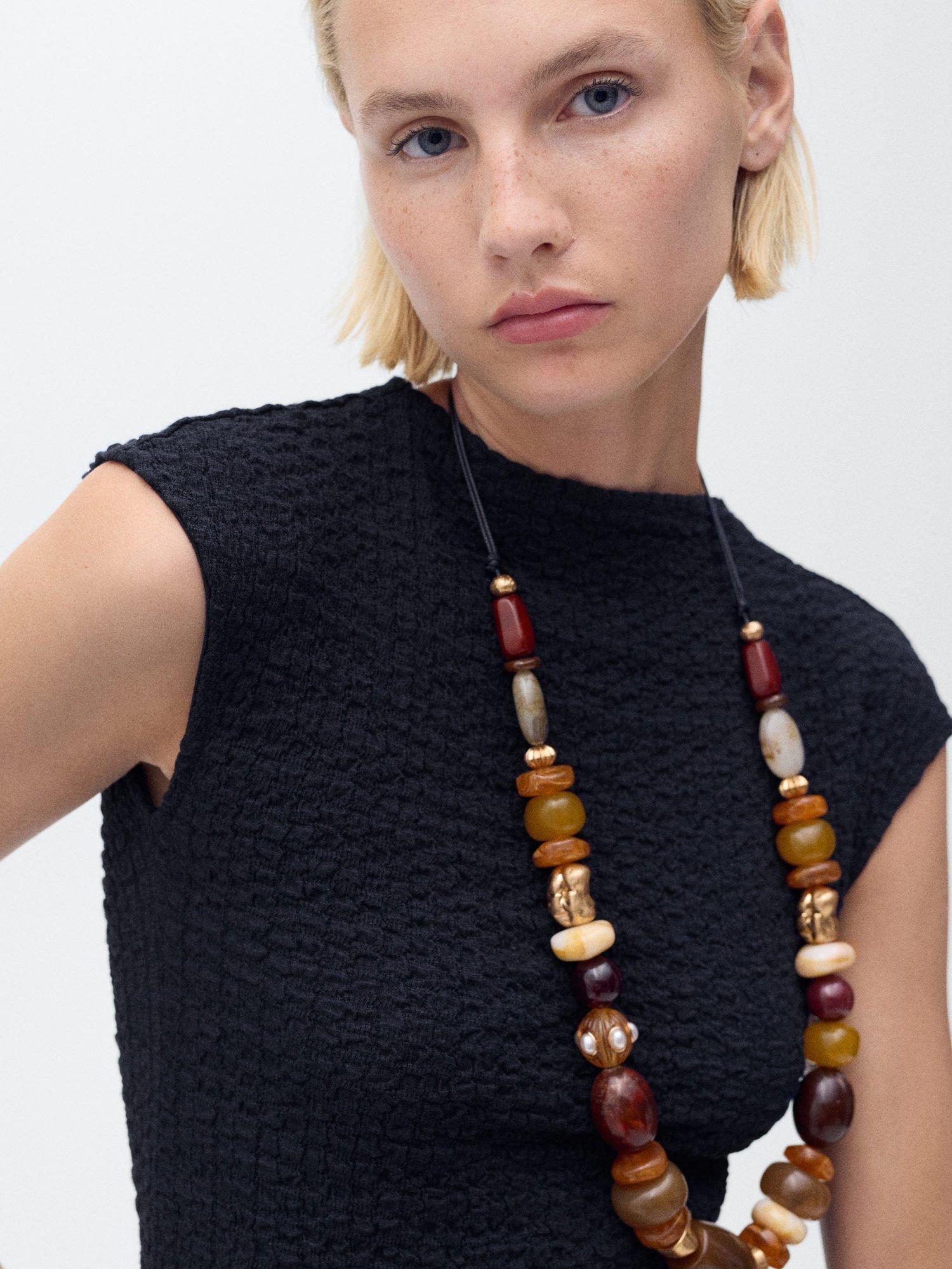 Product image 6 of 8, which shows Mango Turi Crepe Top, Navy, 5XL