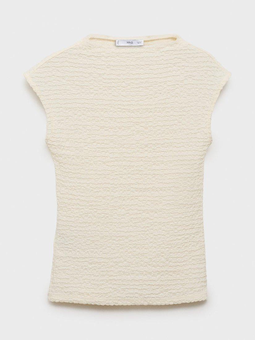 Product image 3 of 8, which shows Mango Turi Crepe Top, Natural White, S