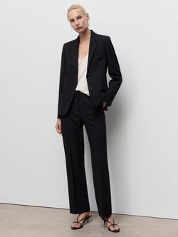 Mango Bergen Stripe Tailored Trousers - view 2, Navy