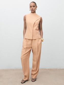 Mango Cristy Tailored Trousers, Pastel Pink - view 2, Pastel Pink