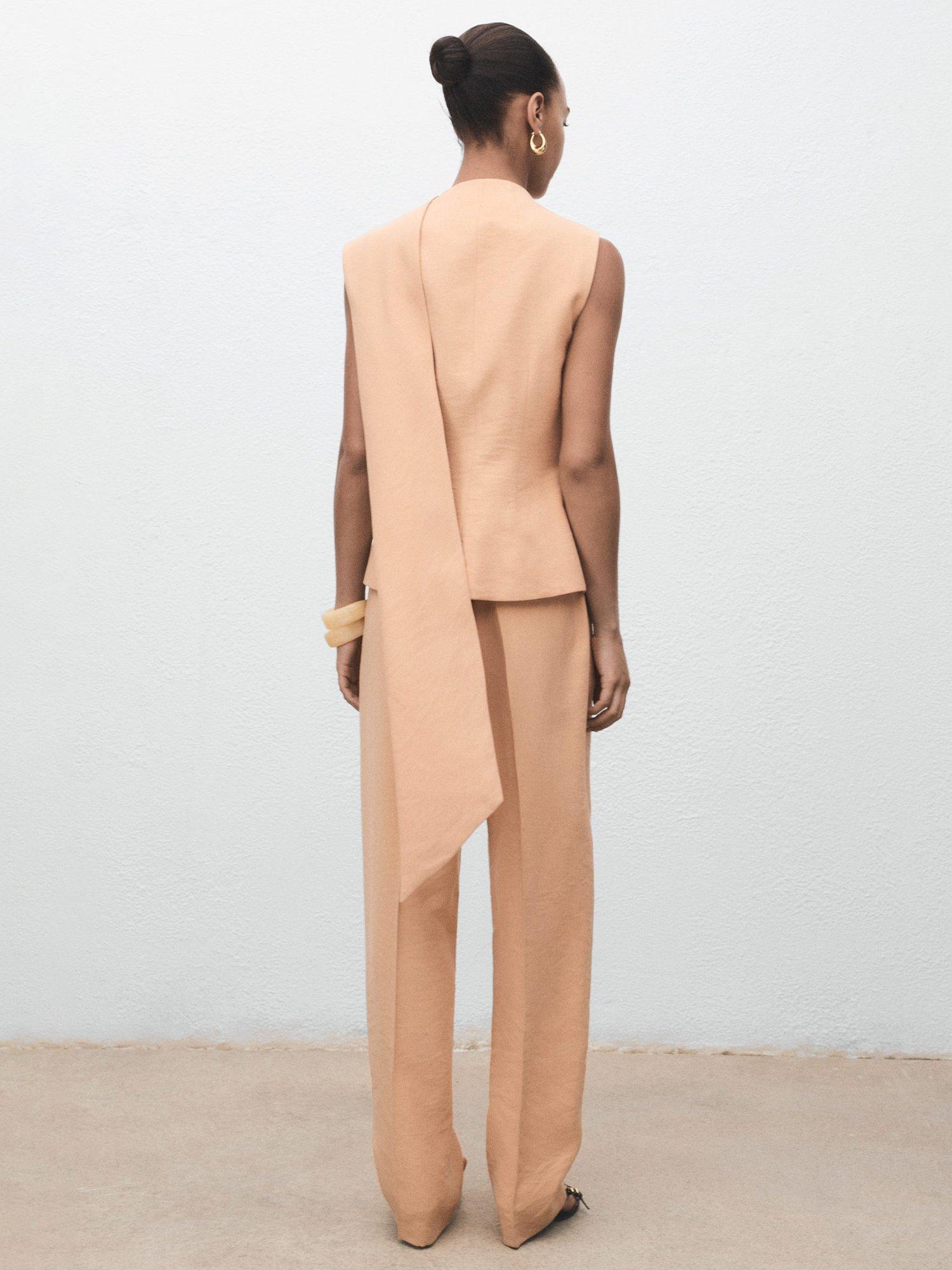 Product image 4 of 7, which shows Mango Cristy Tailored Trousers, Pastel Pink, L