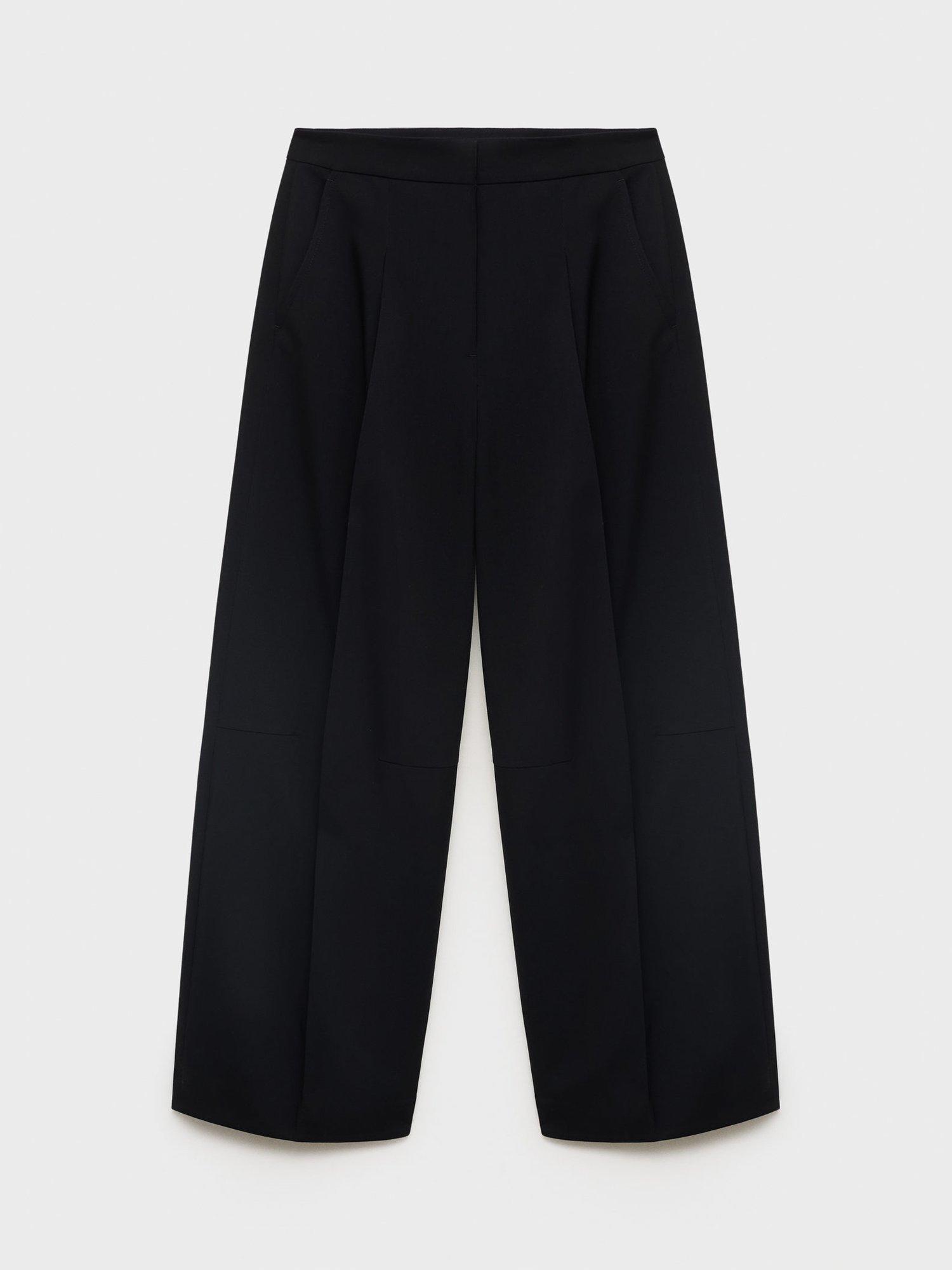 Product image 3 of 8, which shows Mango Julia Balloon Trousers, Black, 12