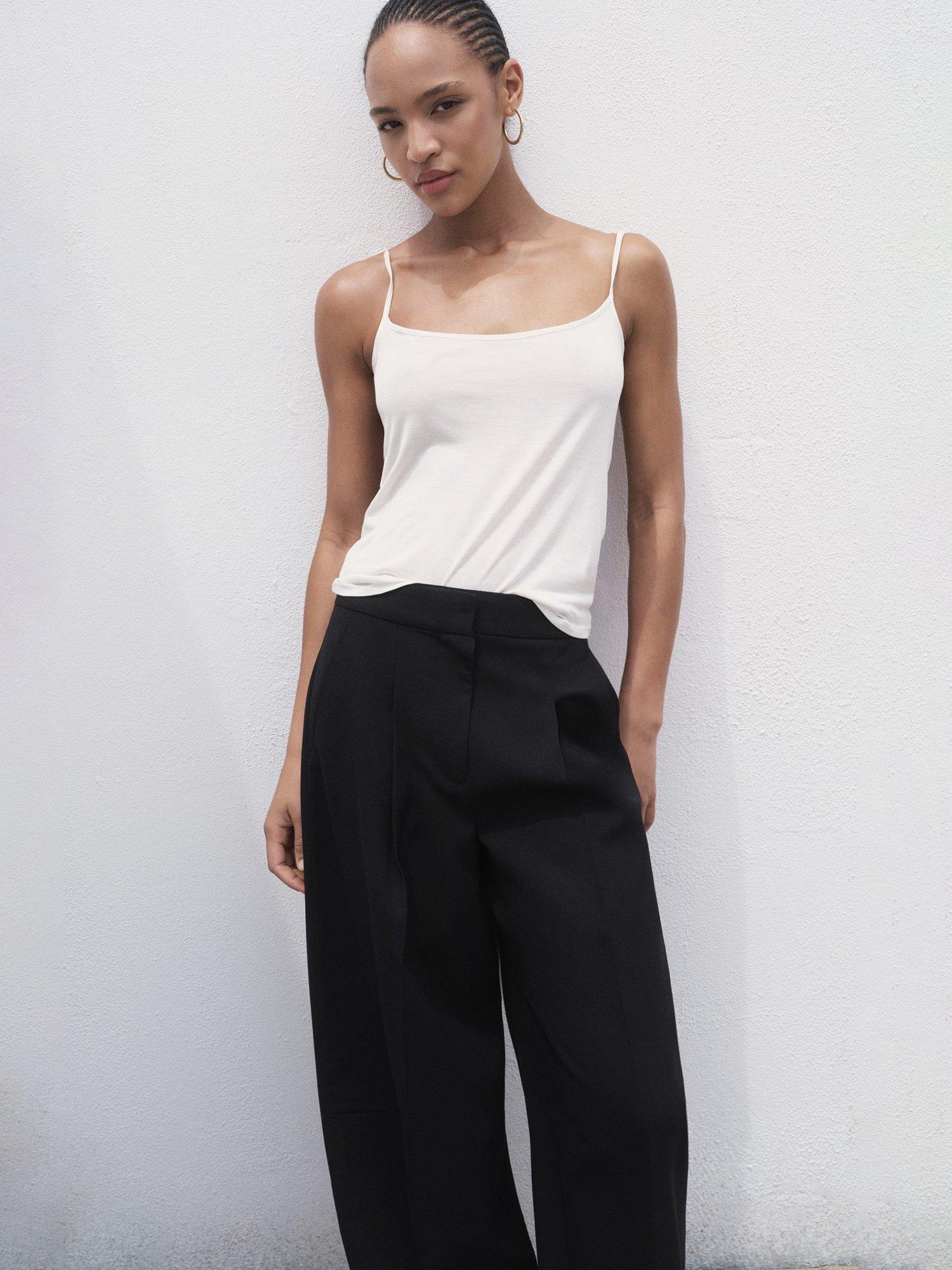 Product image 6 of 8, which shows Mango Julia Balloon Trousers, Black, 12