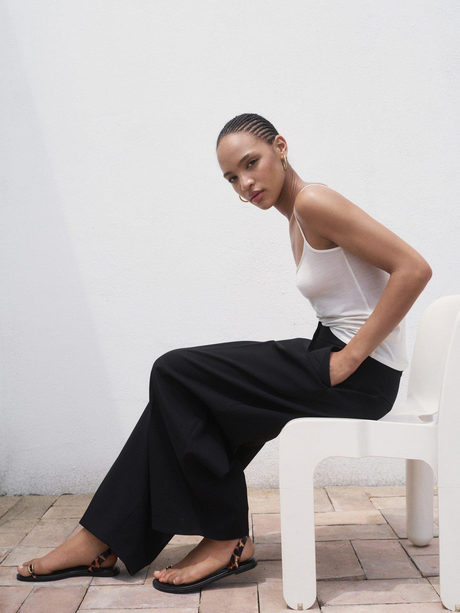 Product image 7 of 8, which shows Mango Julia Balloon Trousers, Black, 12