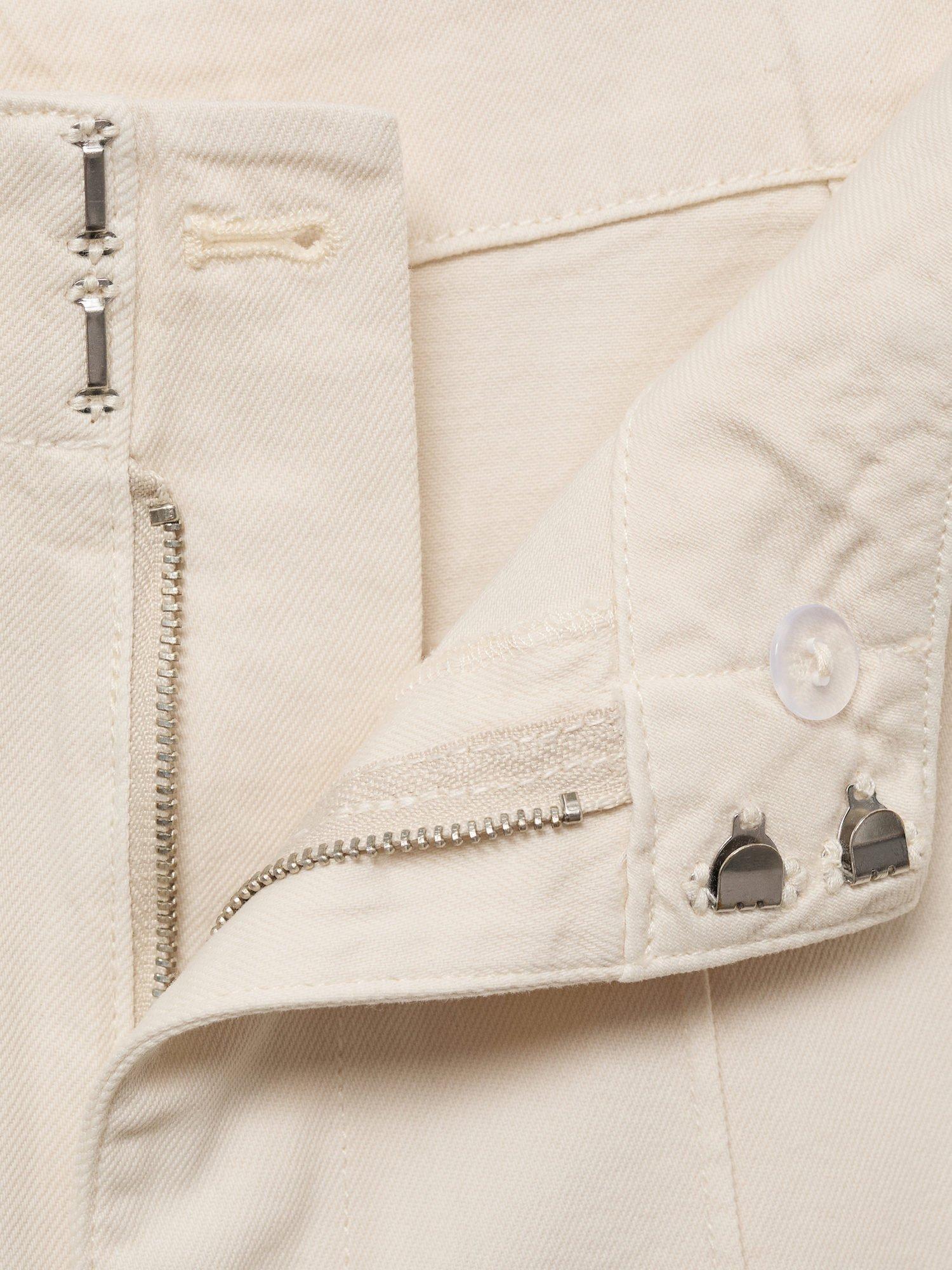 Product image 5 of 7, which shows Mango Lua Wide Leg Trousers, Natural White, L