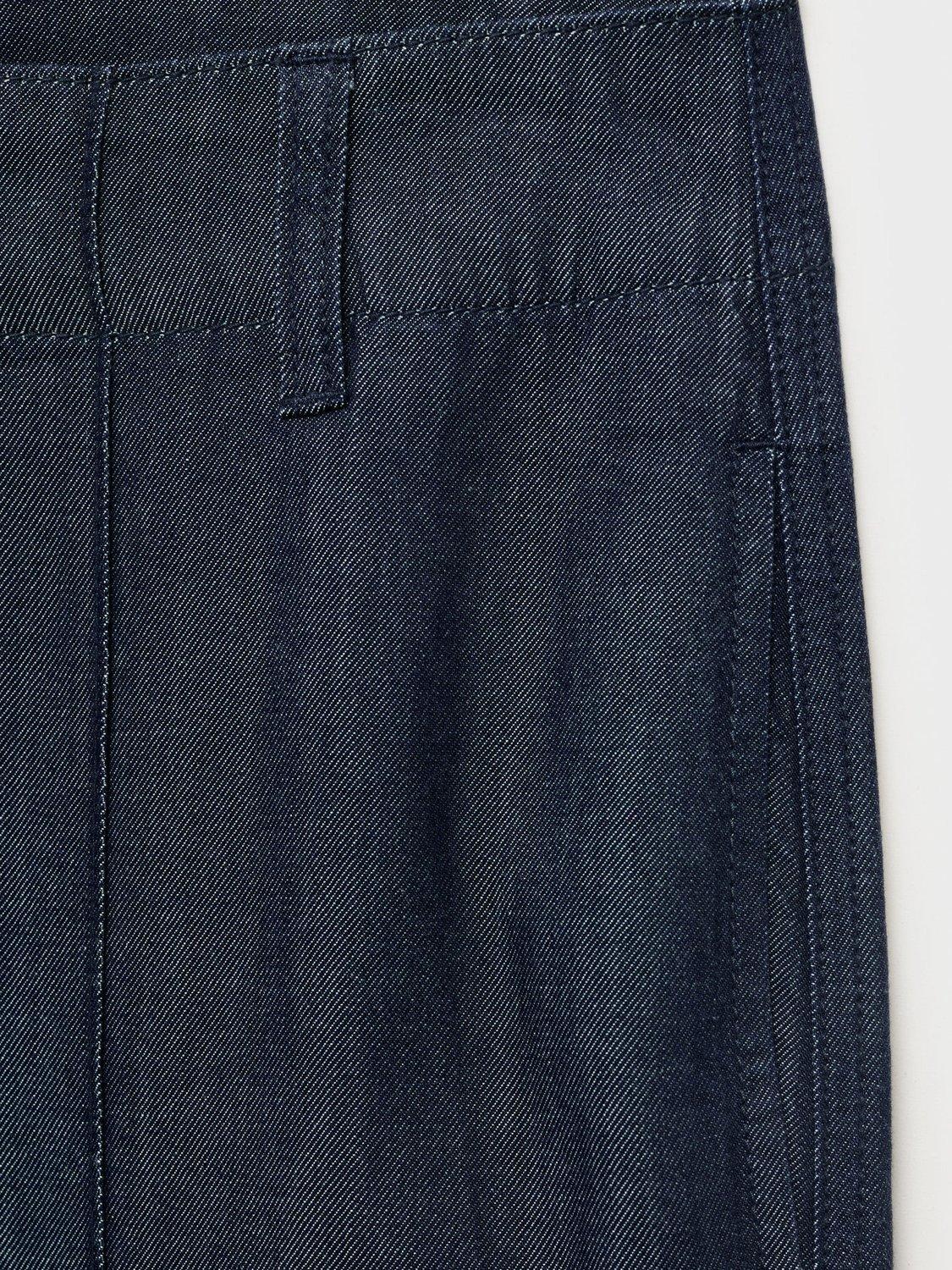 Product image 5 of 7, which shows Mango Lua Denim Wide Leg Trousers, Dark Blue, M